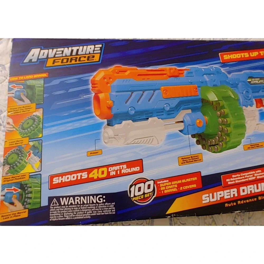 Adventure Force Villainator Pump Action Super Drum Dart Blaster Nerf Compatible